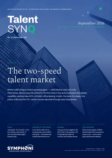 Cover of Talent SYNQ, Edition 01, September 2026 — The two-speed talent market