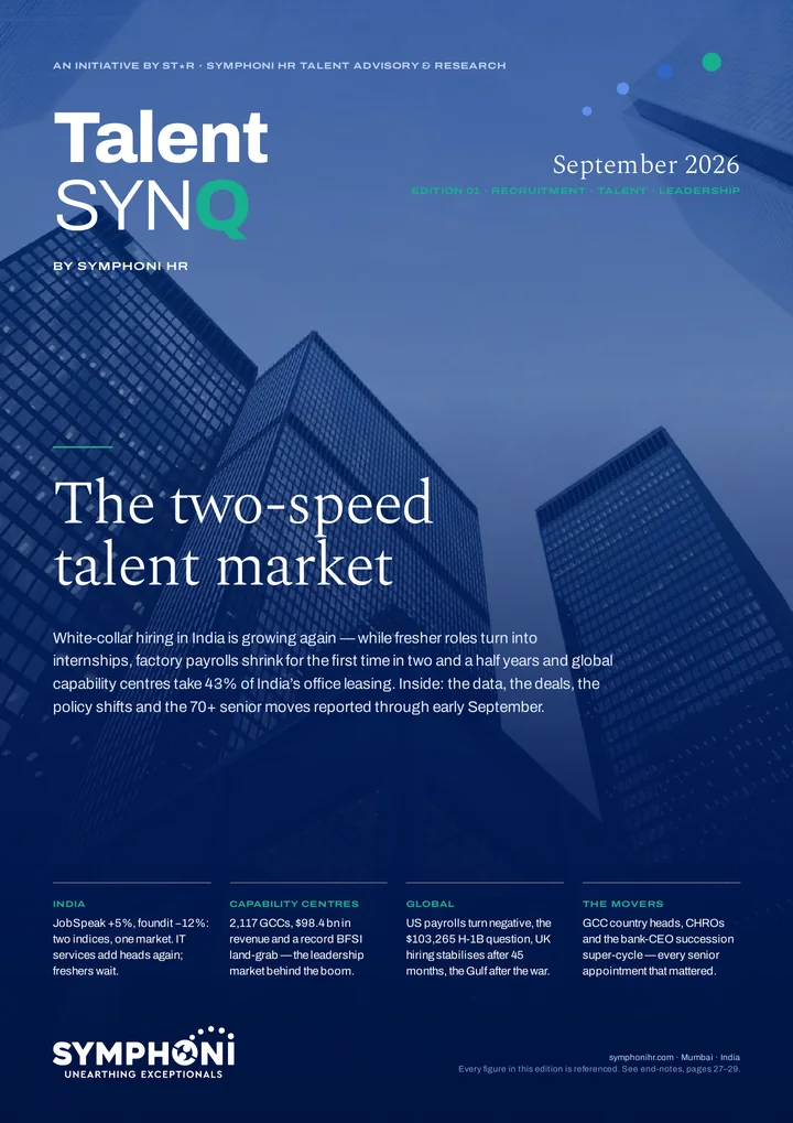 Cover of Talent SYNQ, Edition 01, September 2026 — The two-speed talent market